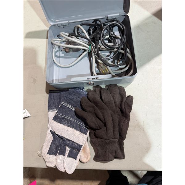 Work gloves, and power cords