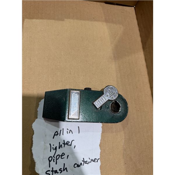 Lighter pipe stash container
