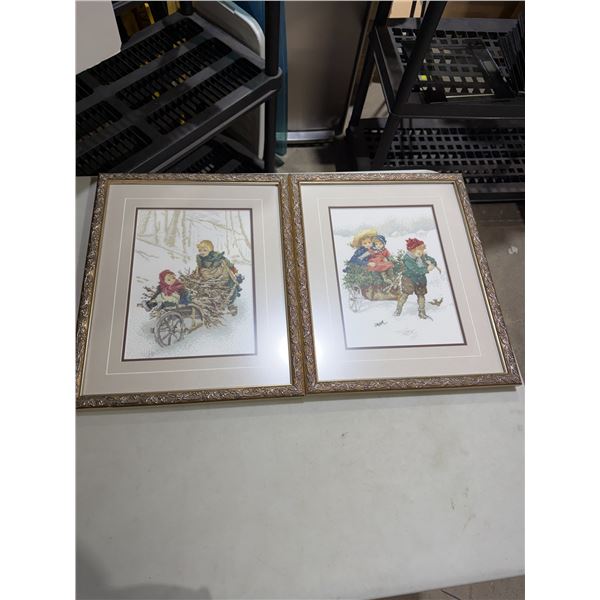 Handcrafted artwork each measures 14" x 17"