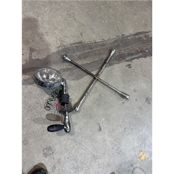 Tire iron and Spotlight