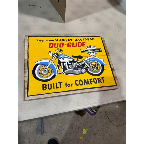 Rustic the new Harley-Davidson duo glide sign 15 and three-quarter inches by 11 and three-quarter in