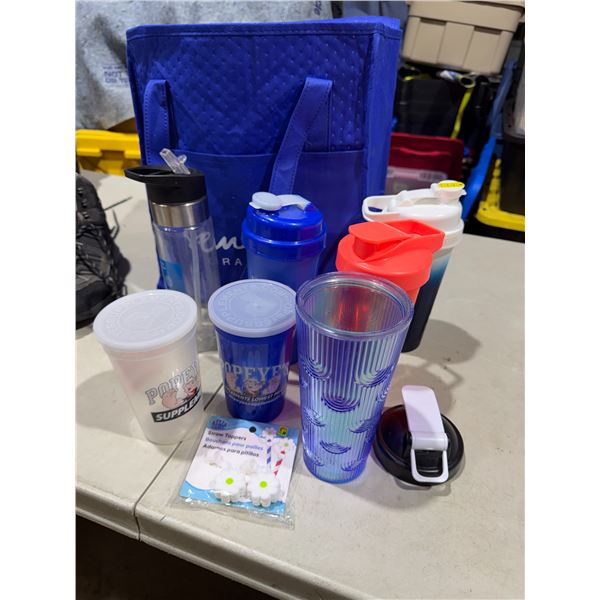 Fitness cups and cooler bag