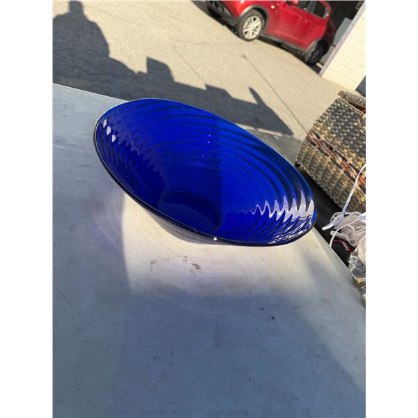 Blue glass bowl