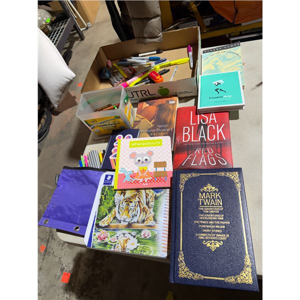Miscellaneous lot, Mark Twain book crafting items, etc.