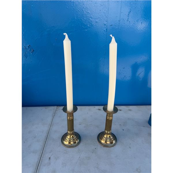 Candlesticks with candles