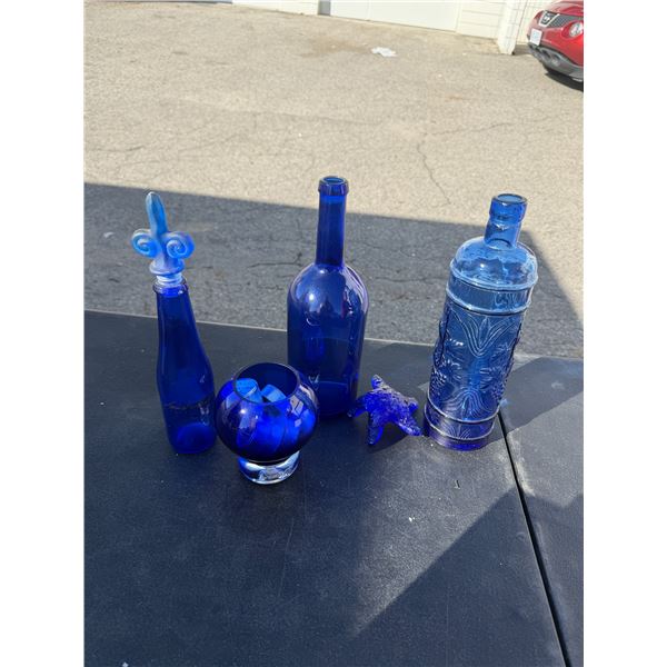 Blue glassware