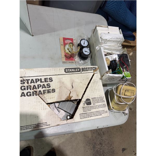 Gauges, staples, and other items