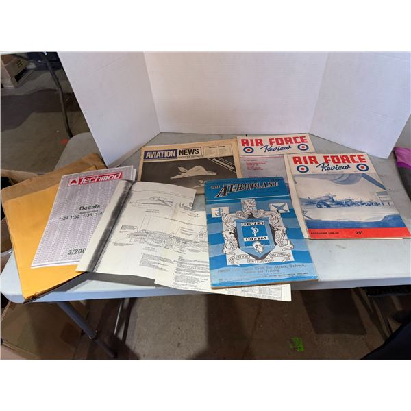 Air Force review airplane and decimal book