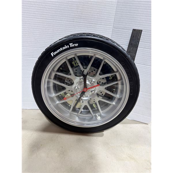 Fountain tire 14 inch working wall clock