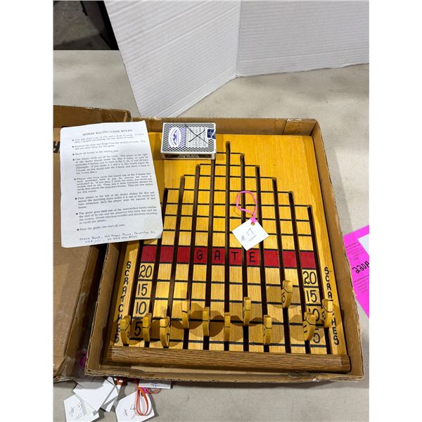 Vintage rare wood horse racing game