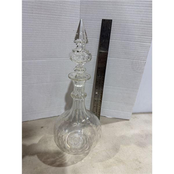 Vintage 14 inch ring neck decanter