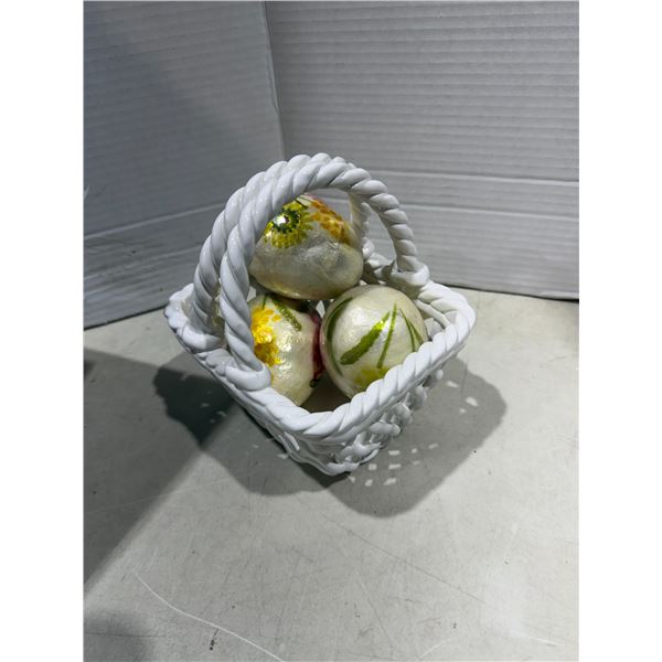 Decor eggs in basket