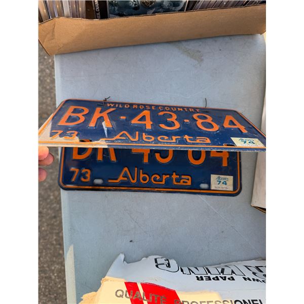 Pair of Alberta license plates
