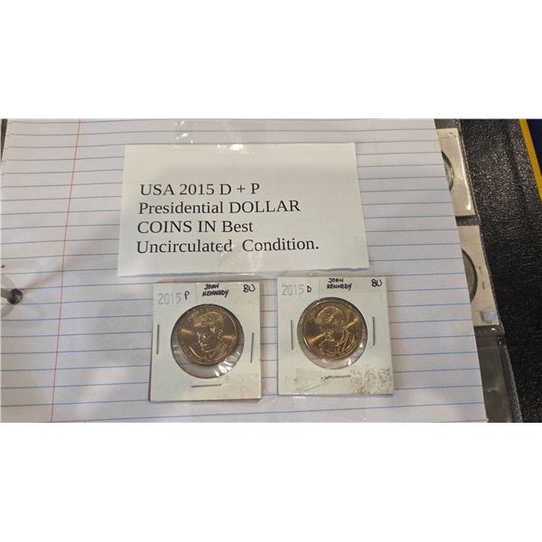 2015 USA presidental dollar coins