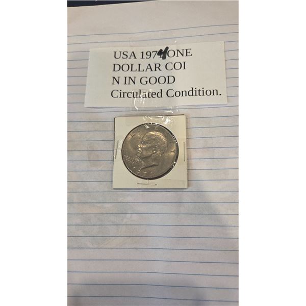 1974 USA one dollar coin
