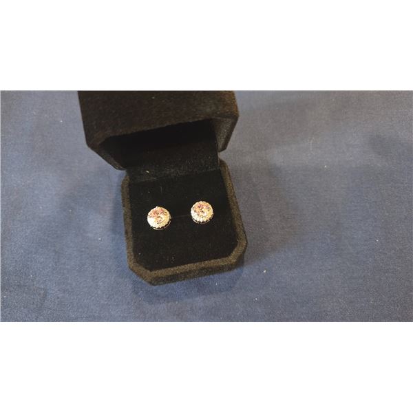 1.0ct each pink stud earrings