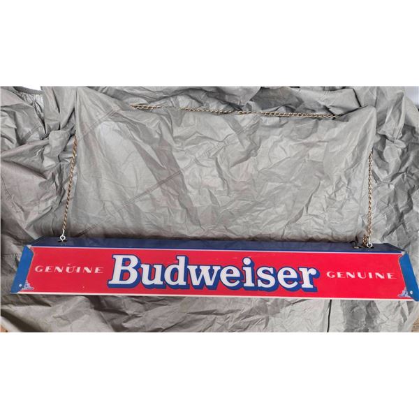 Budweiser Genuine Hanging Sign with Red and Blue Design