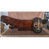 Image 1 : Hand-Carved Wooden Mask and Natural Wood Display Stand