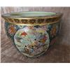 Image 4 : Hand Painted Asian Planter, Tri-Leg Table, and Ceramic Vase Lot