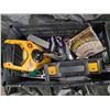 Image 1 : Plastic Tote With Johnson Level, Wrenches, Test Meter, Miscellaneous Tools