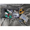 Image 2 : Plastic Tote With Johnson Level, Wrenches, Test Meter, Miscellaneous Tools