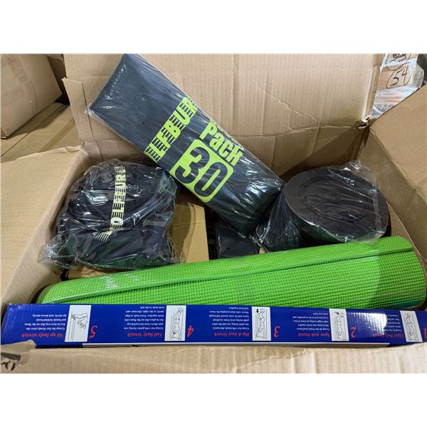 5 cases  smalls workout kits yoga mats door, bar, resistance, bands, push-up bars, etc.