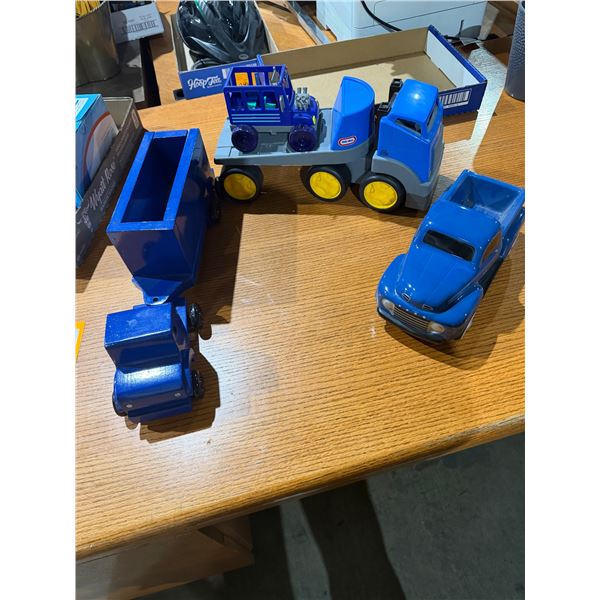 Little tykes truck, Wood truck and Foord ceramic truck