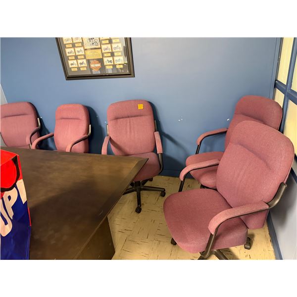 Five office chairs