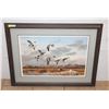 Image 1 : FRAMED DUCK ART 36" X 28" SIGNED AND NUMBERED
