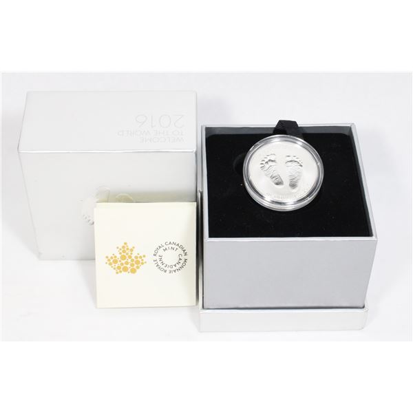 2016 FINE SILVER COIN WELCOME TO THE WORLD