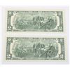 Image 2 : LOT OF 2 UNCIRCULATED 1995 AMERICAN $2 BILLS