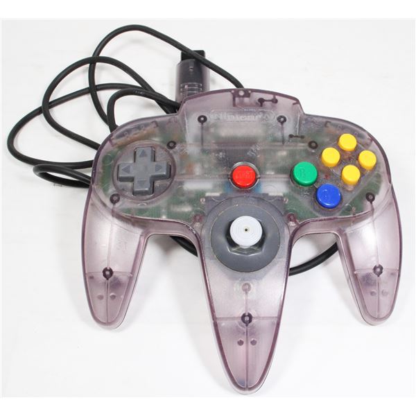 NINTENDO 64 TRANSLUCENT PURPLE CONTROLLER