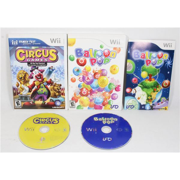 NINTENDO WII CIRCUS GAMES + BALLON POP TESTED