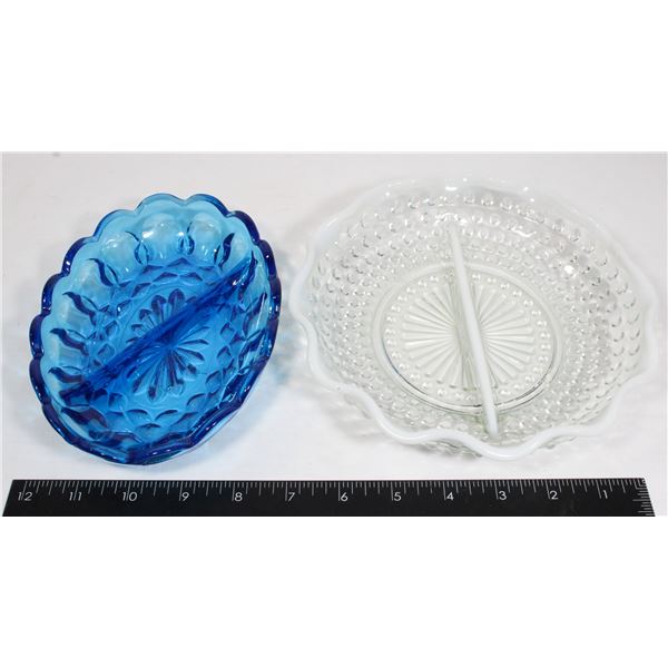 LOT OF TWO GLASS DIVIDED DISHES
