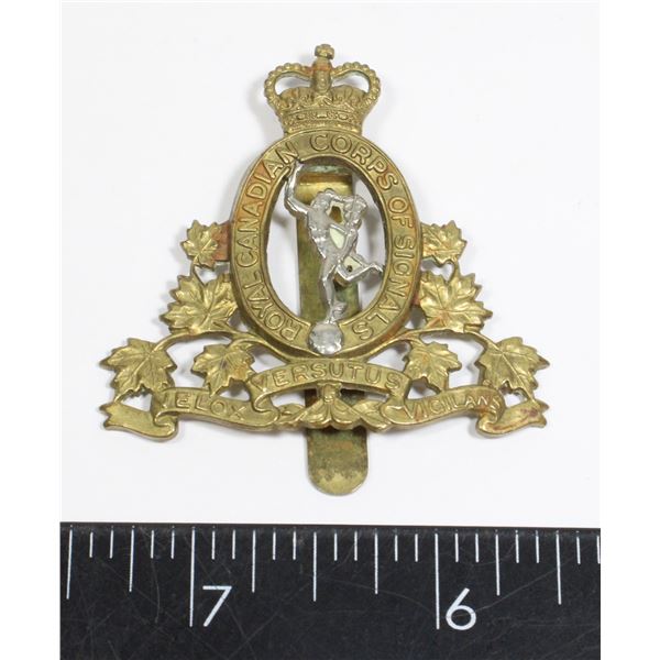 ROYAL CANADIAN CORPS OF SIGNALS CAP BADGE