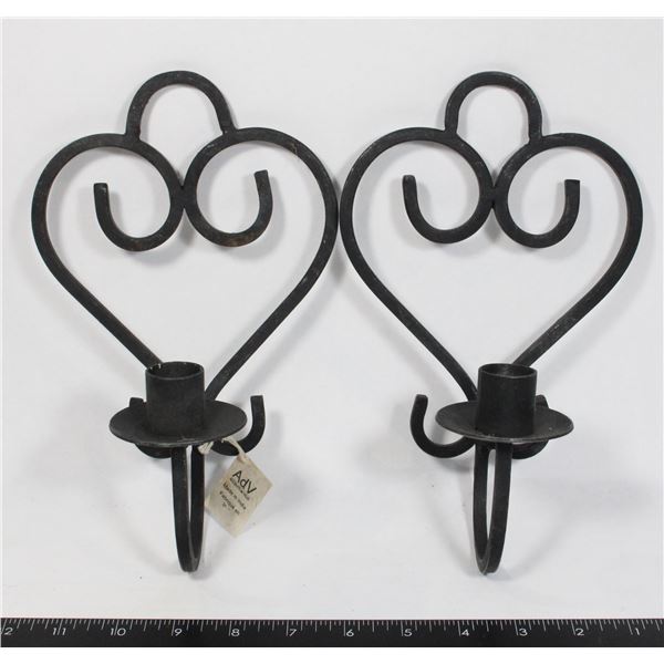 PAIR OF WALL MOUNT CANDLE HOLDERS