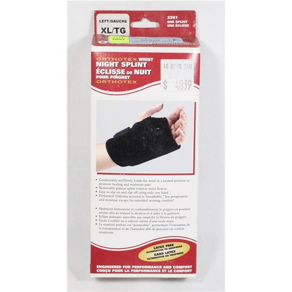 OTC ORTHOTEX WRIST NIGHT SPLINT SIZE LEFT XL