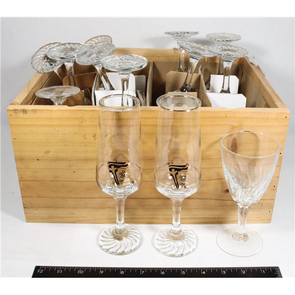 LOT OF OLYMPICS WINE GLASSES