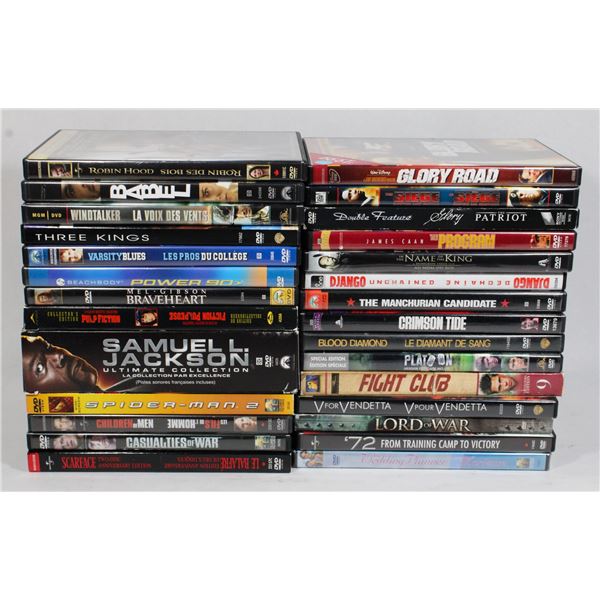 BOX OF DVDS, MOSTLY AUCTION AND DRAMA