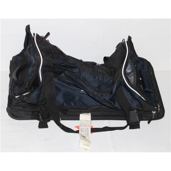 PACIFIC GEAR ROLLING LUGGAGE BAG BLACK AND BLUE