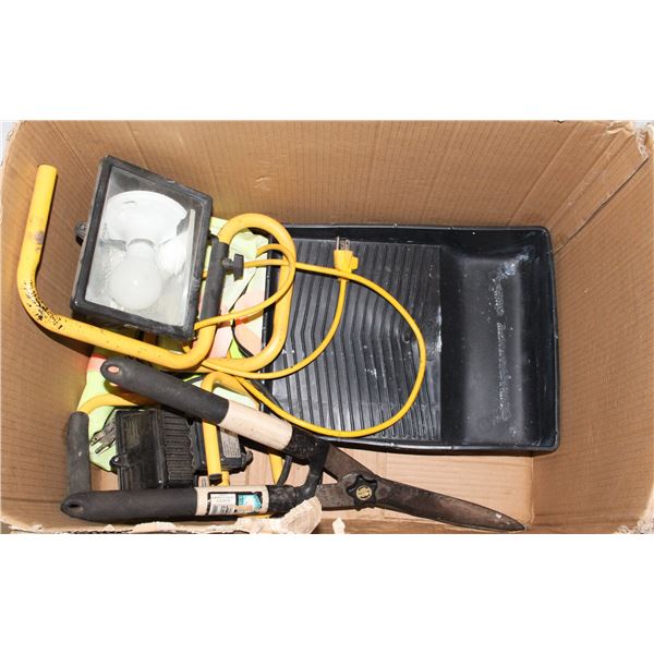 OUTDOOR MISC INCL. LIGHTS, HEDGE SHEERS, ETC
