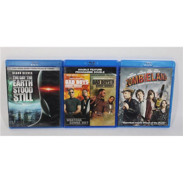 4 MOVIE BLU RAY BUNDLE BAD BOYS ZOMBIELAND MORE