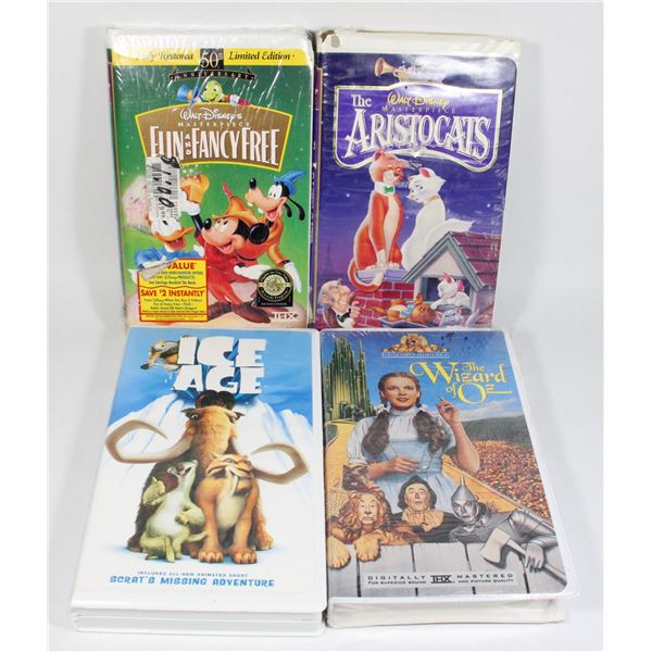 4 DISNEY VHS FAMILY 2 SEALED RARE  WIZARD OZ