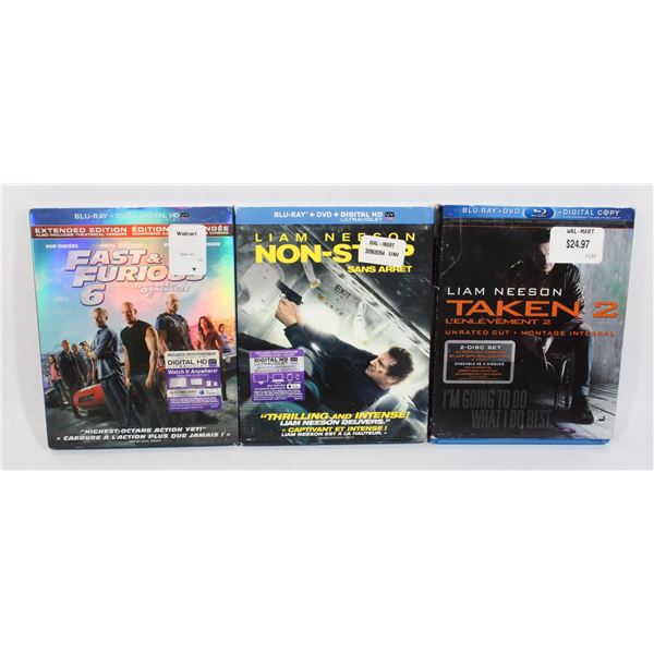 3 BLU RAY BUNDLE EXCELLENT CONDITION FAST FURIOUS