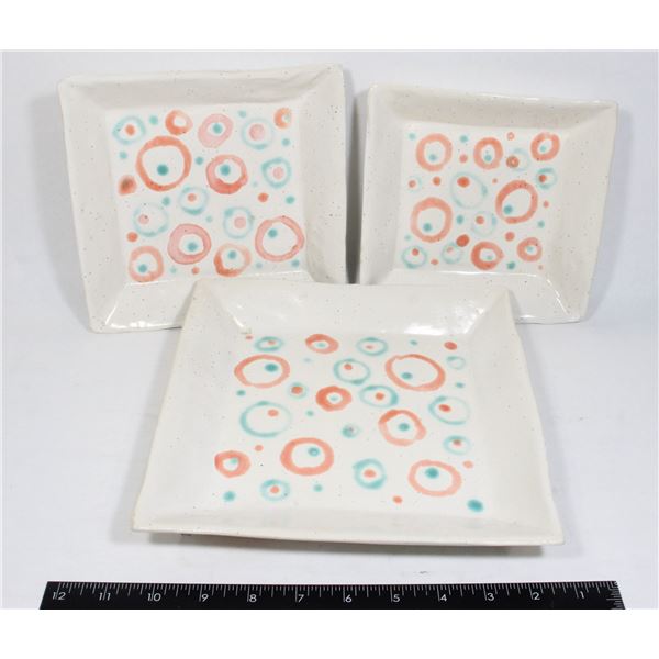 LOT OF 3 SIGNED CERAMIC HAND PAINTED PLATES