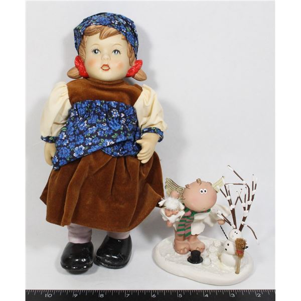 LOT OF TWO KNICKKNACKS INCLUDING PORCELAIN DOLL A