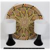 Image 1 : LOT OF TWO GLASS CANDLE HOLDERS AND 1 HAND WOVEN