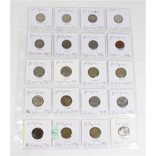 20 COINS 19 PHILIPPINES 1 THAILAND