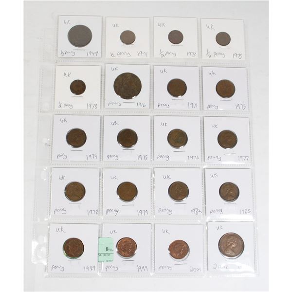 20 COINS ALL UNITED KINGDOM  PAGE 1 OF 3 NO DOUBLE