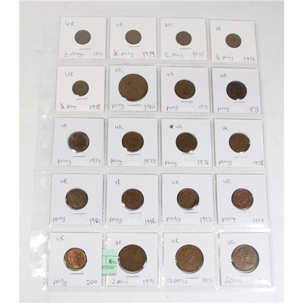 20 COINS ALL UNITED KINGDOM  PAGE 1 OF 3 NO DOUBLE